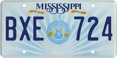 MS license plate BXE724