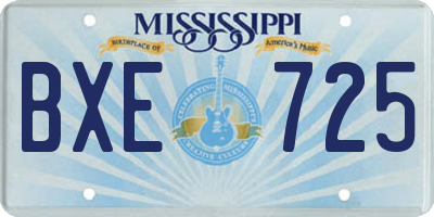 MS license plate BXE725