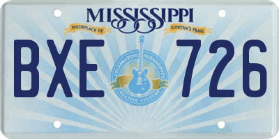 MS license plate BXE726