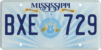 MS license plate BXE729