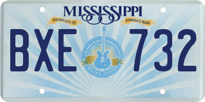 MS license plate BXE732