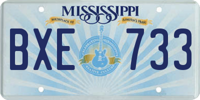 MS license plate BXE733