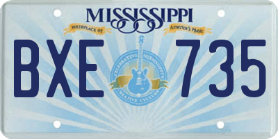 MS license plate BXE735