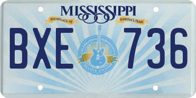 MS license plate BXE736
