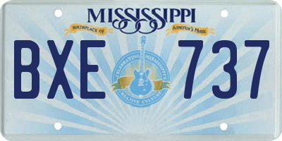 MS license plate BXE737