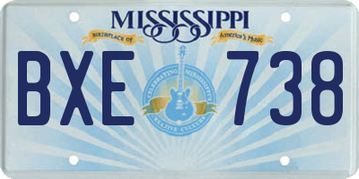 MS license plate BXE738