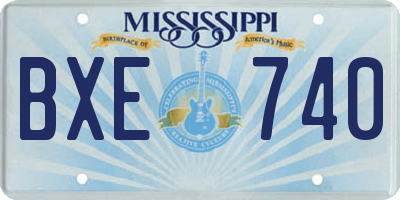 MS license plate BXE740