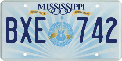 MS license plate BXE742