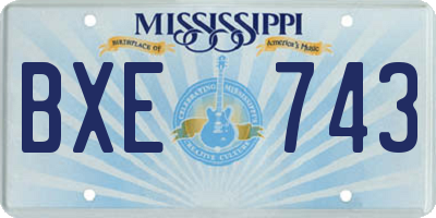 MS license plate BXE743