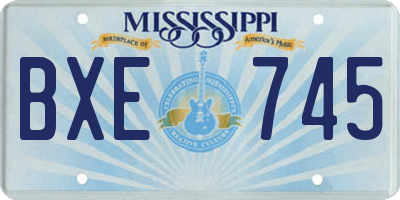 MS license plate BXE745