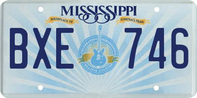 MS license plate BXE746