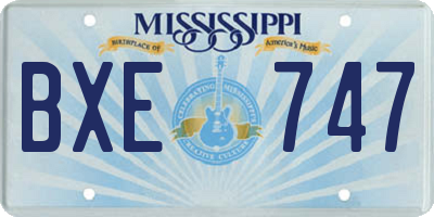 MS license plate BXE747