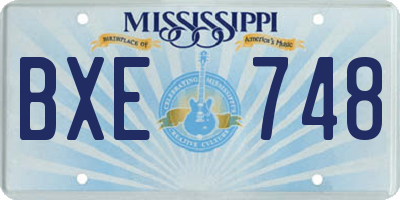 MS license plate BXE748