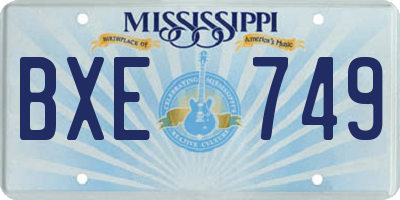 MS license plate BXE749