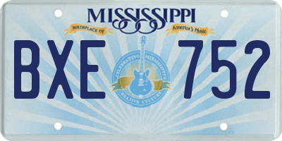 MS license plate BXE752