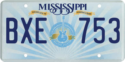 MS license plate BXE753