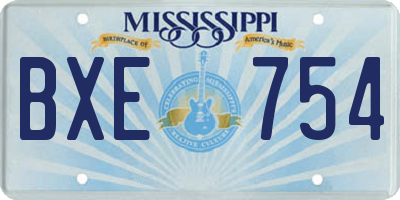 MS license plate BXE754