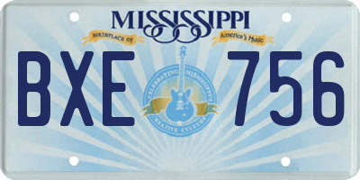 MS license plate BXE756