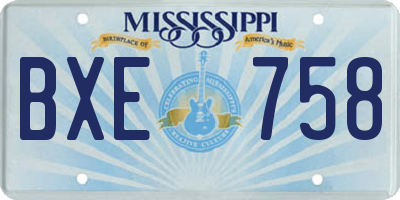 MS license plate BXE758