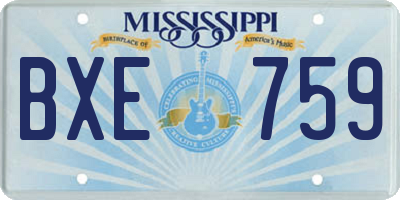 MS license plate BXE759