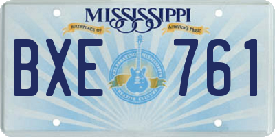 MS license plate BXE761