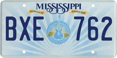 MS license plate BXE762