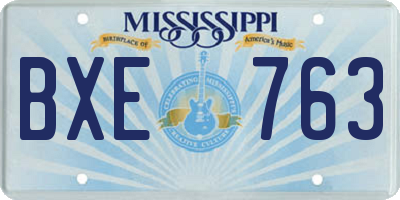 MS license plate BXE763