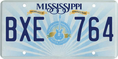 MS license plate BXE764
