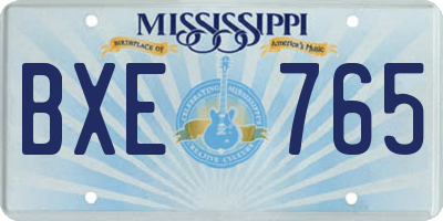 MS license plate BXE765