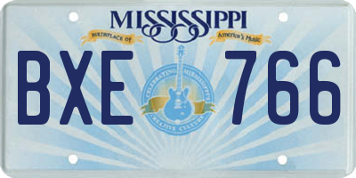 MS license plate BXE766