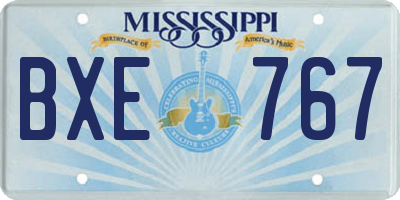 MS license plate BXE767