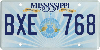 MS license plate BXE768
