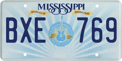 MS license plate BXE769
