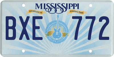 MS license plate BXE772