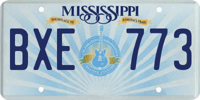 MS license plate BXE773