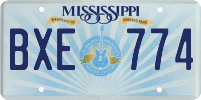 MS license plate BXE774