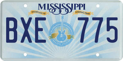 MS license plate BXE775