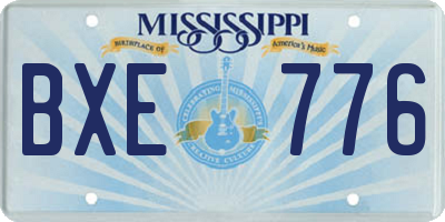 MS license plate BXE776