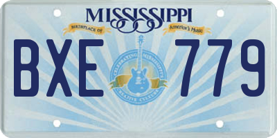 MS license plate BXE779