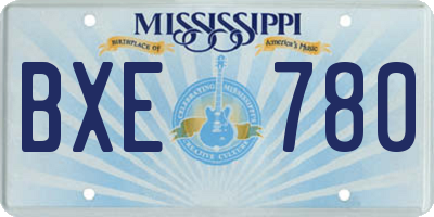 MS license plate BXE780