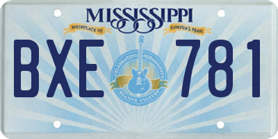 MS license plate BXE781