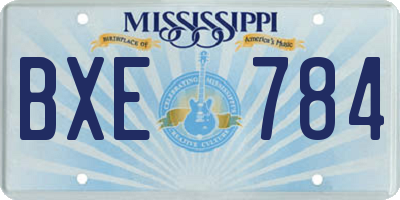 MS license plate BXE784