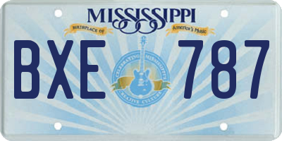 MS license plate BXE787