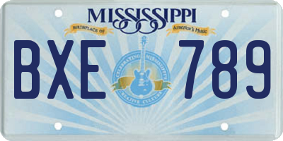 MS license plate BXE789