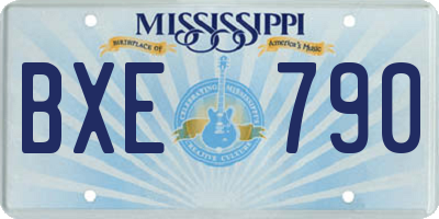 MS license plate BXE790