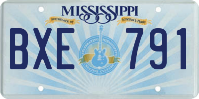 MS license plate BXE791