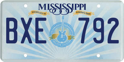 MS license plate BXE792