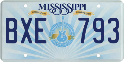 MS license plate BXE793
