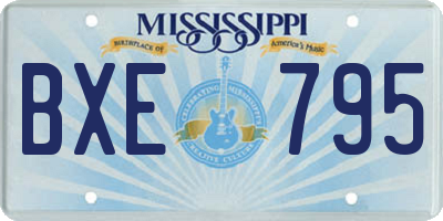 MS license plate BXE795