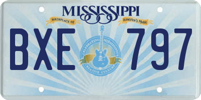 MS license plate BXE797